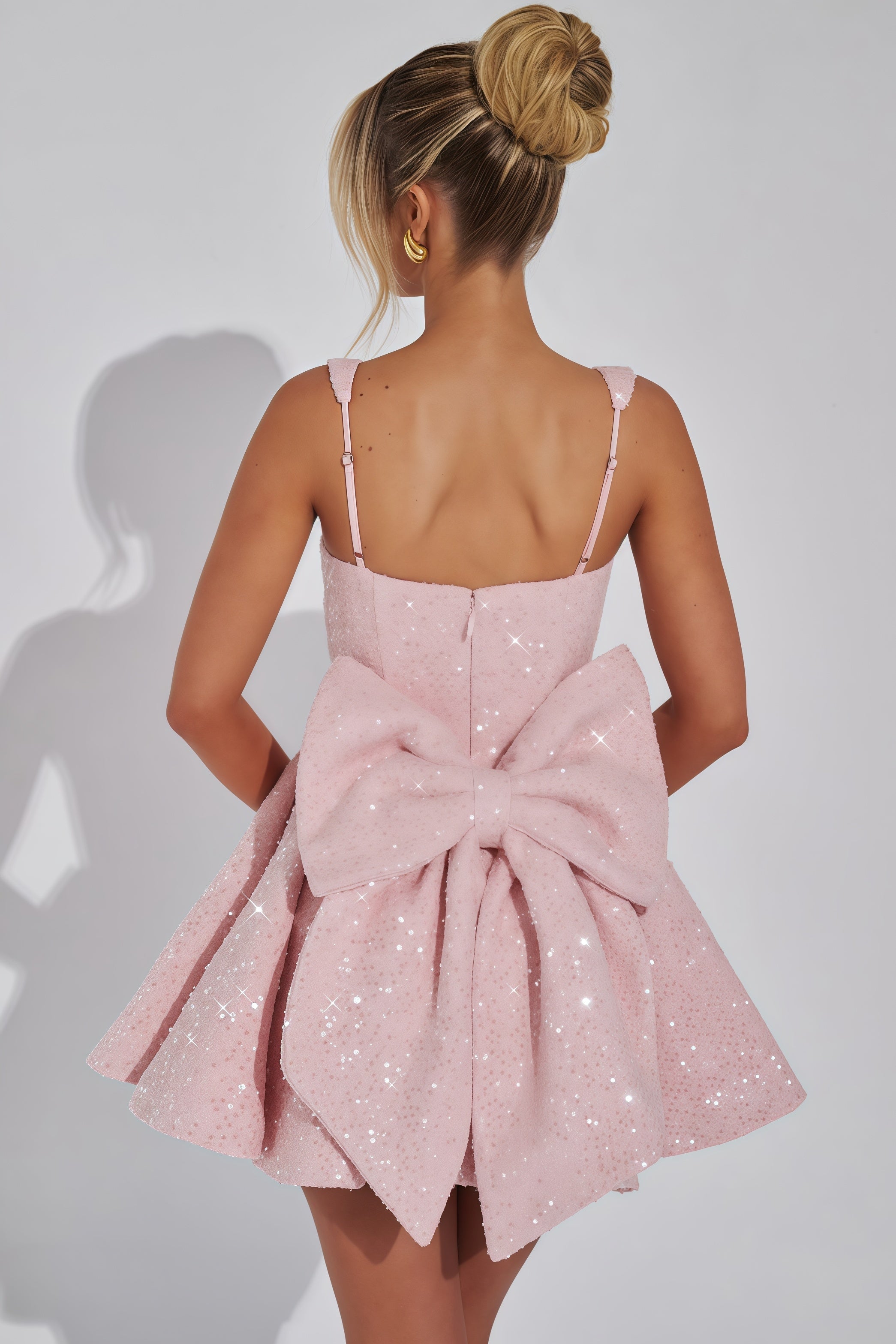Favella rosa miniklänning med stor rosett