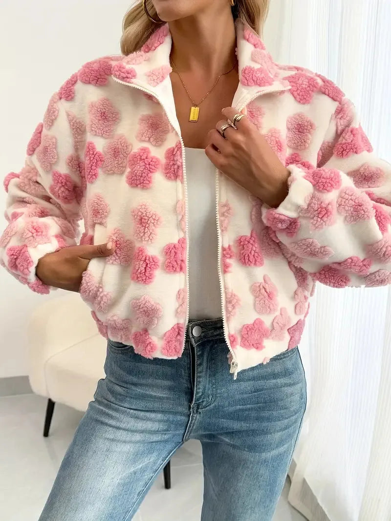 Issabele-blus med blommönster