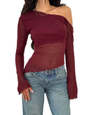 EMY-blus med bara axlar och långa ärmar