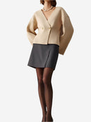 Långärmad stickad cardigan topp