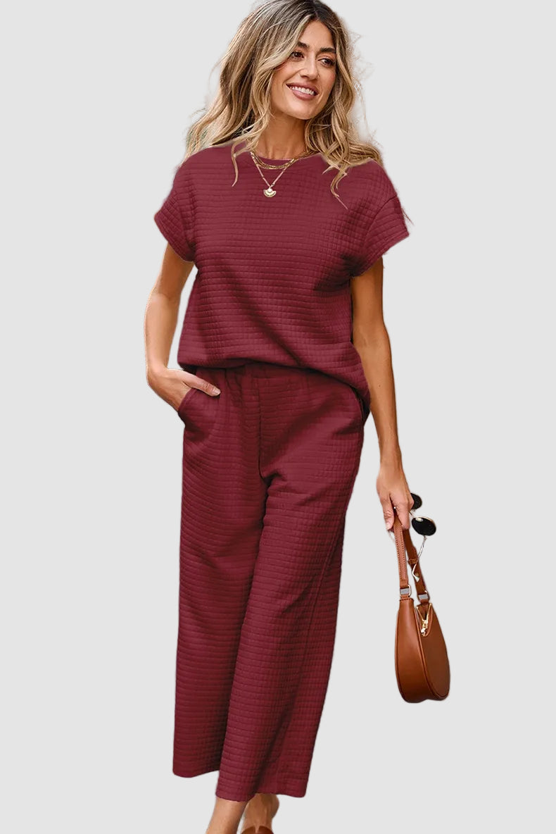 Vivy tvådelat set med enfärgad textur