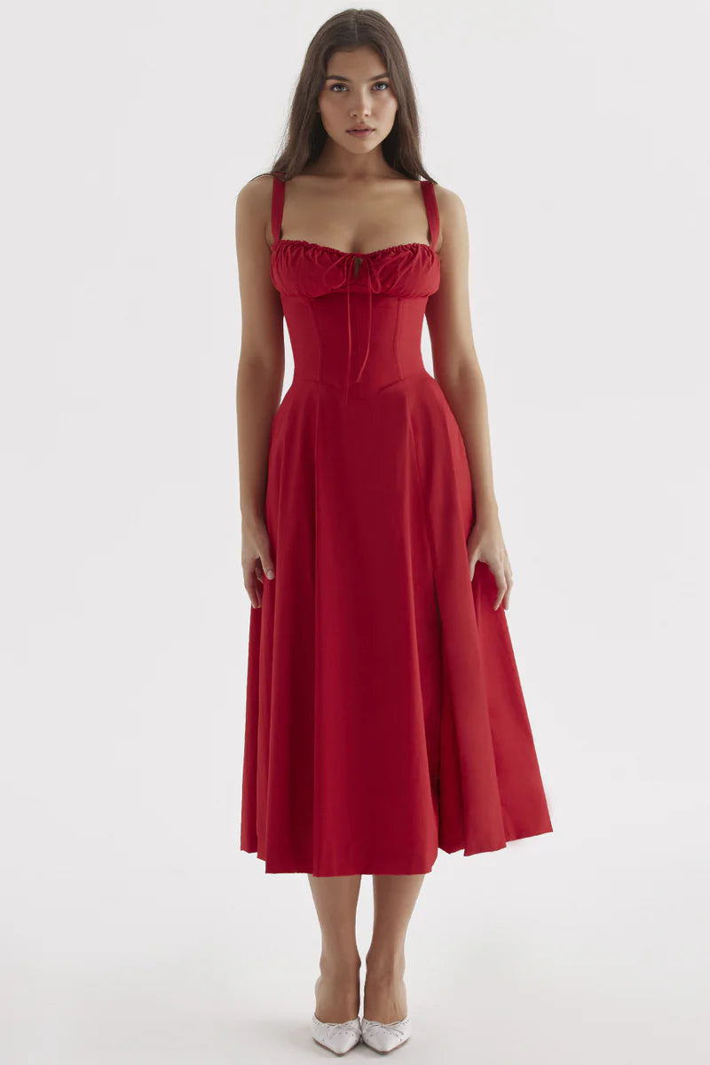 Mavie bustier midiklänning