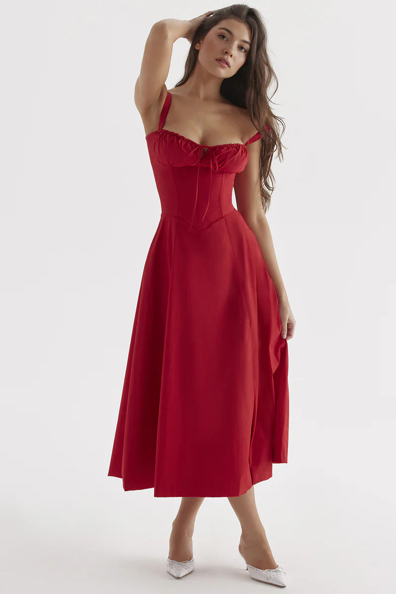 Mavie bustier midiklänning