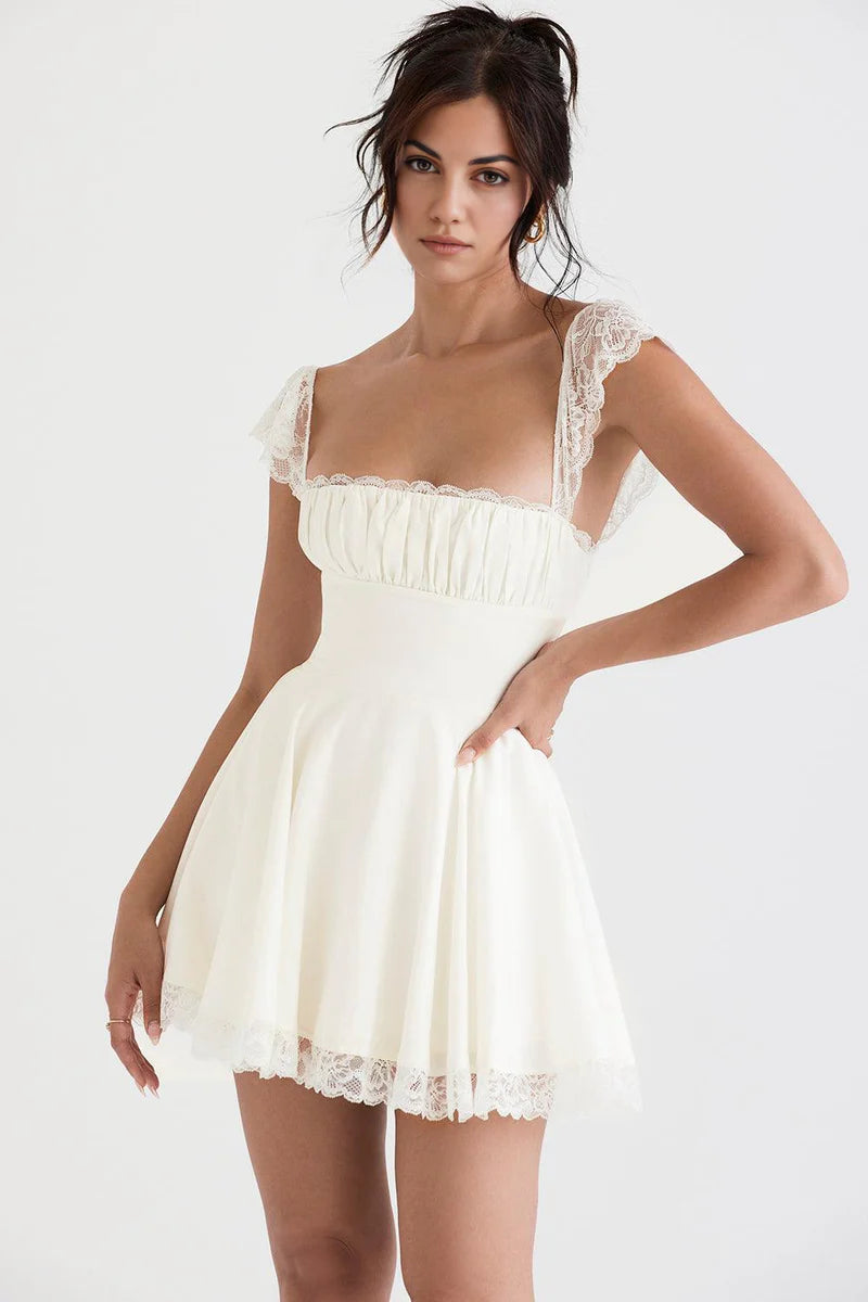 Jasmine bustier miniklänning med spets på baksidan