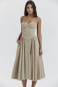 Anne Bustier midiklänning med volanger
