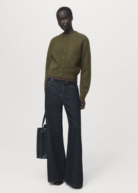 Lenna mörkgrön blus med knappar