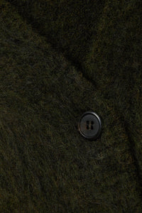 Kort stickad kofta med V-ringning, knappar, enkel rad med knappar