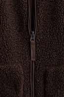 Fleecejacka med dragkedja och slag, med fickor