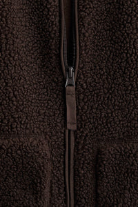 Fleecejacka med dragkedja och slag, med fickor