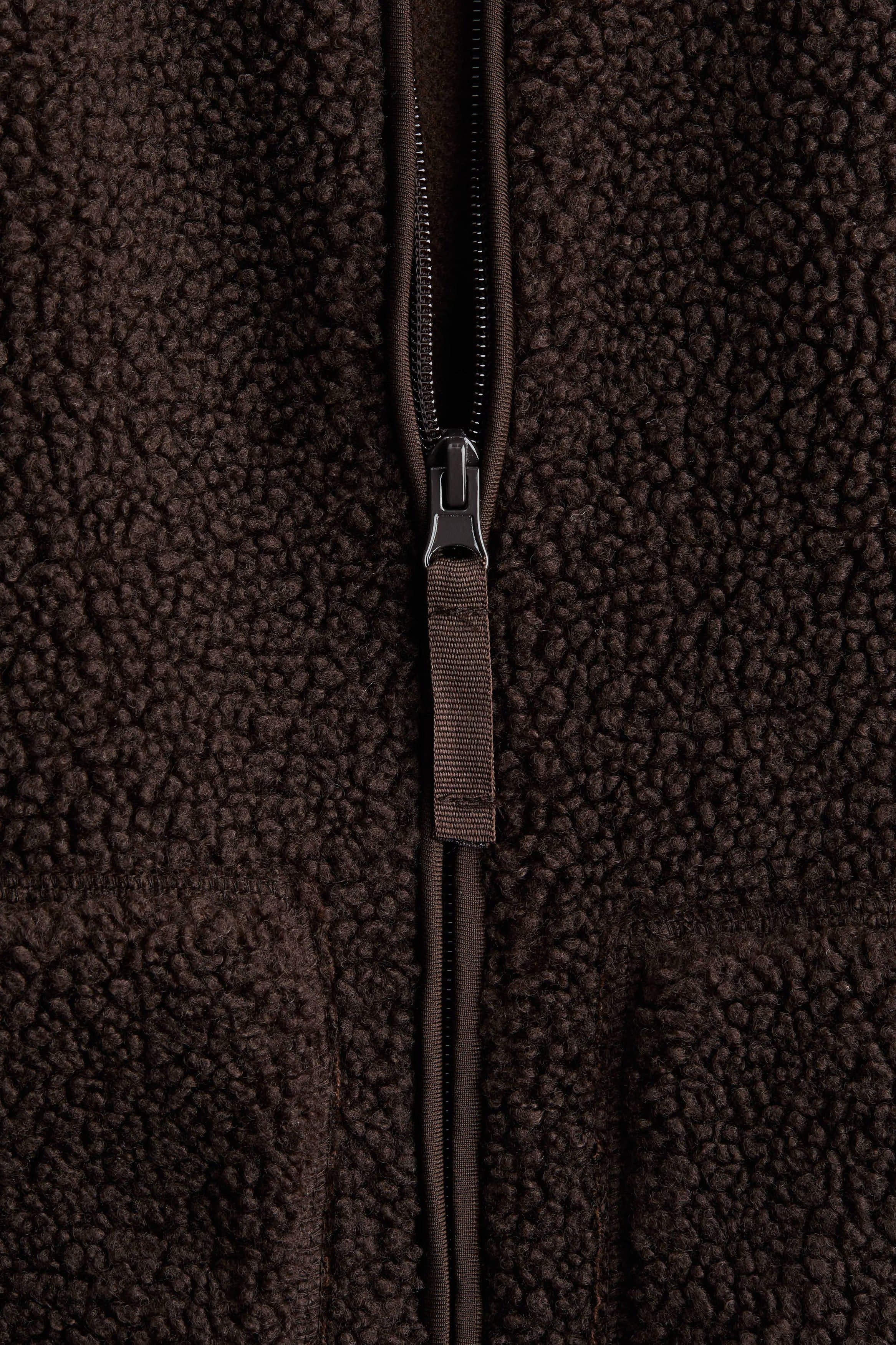 Fleecejacka med dragkedja och slag, med fickor