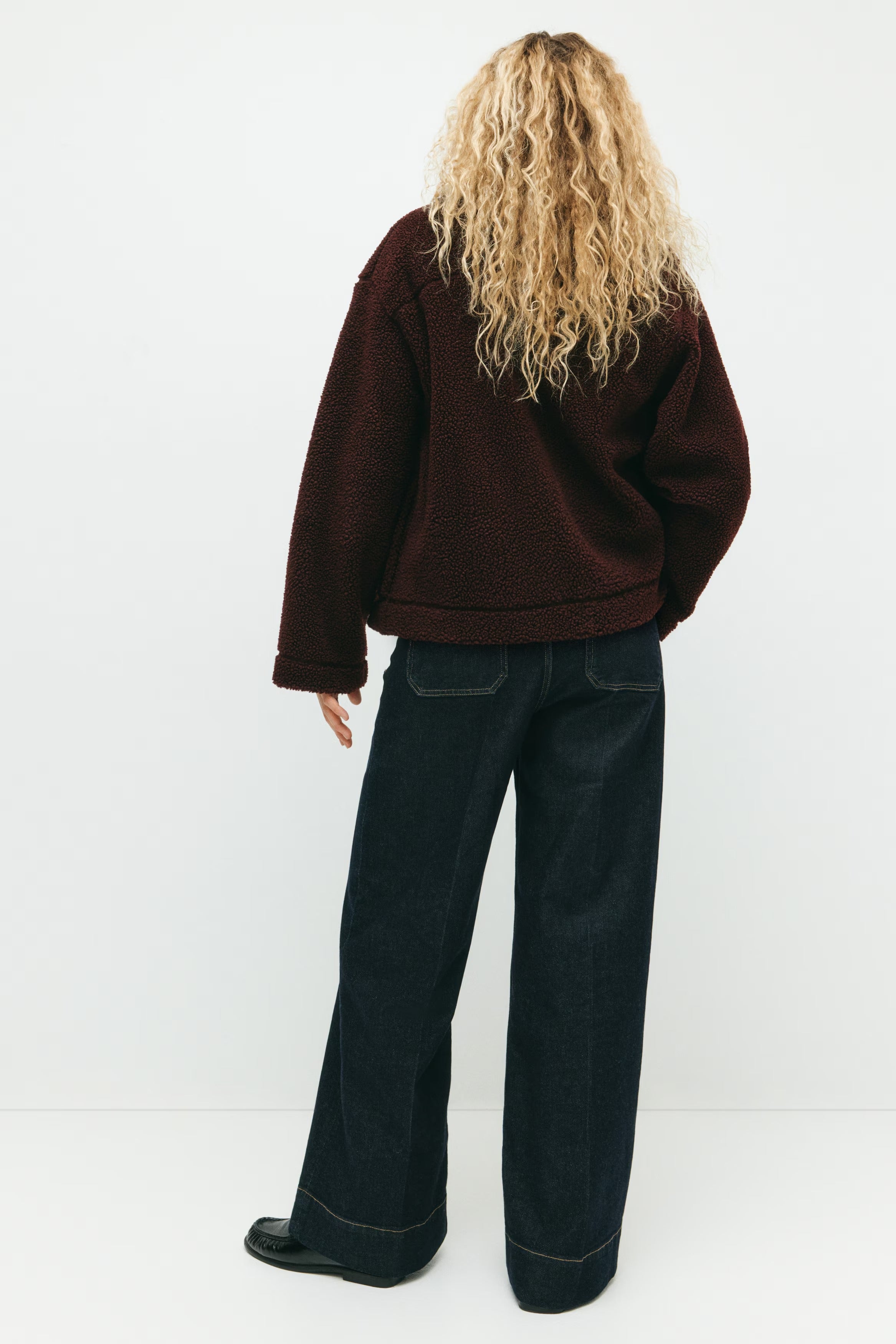 Fleecejacka med dragkedja och slag, med fickor