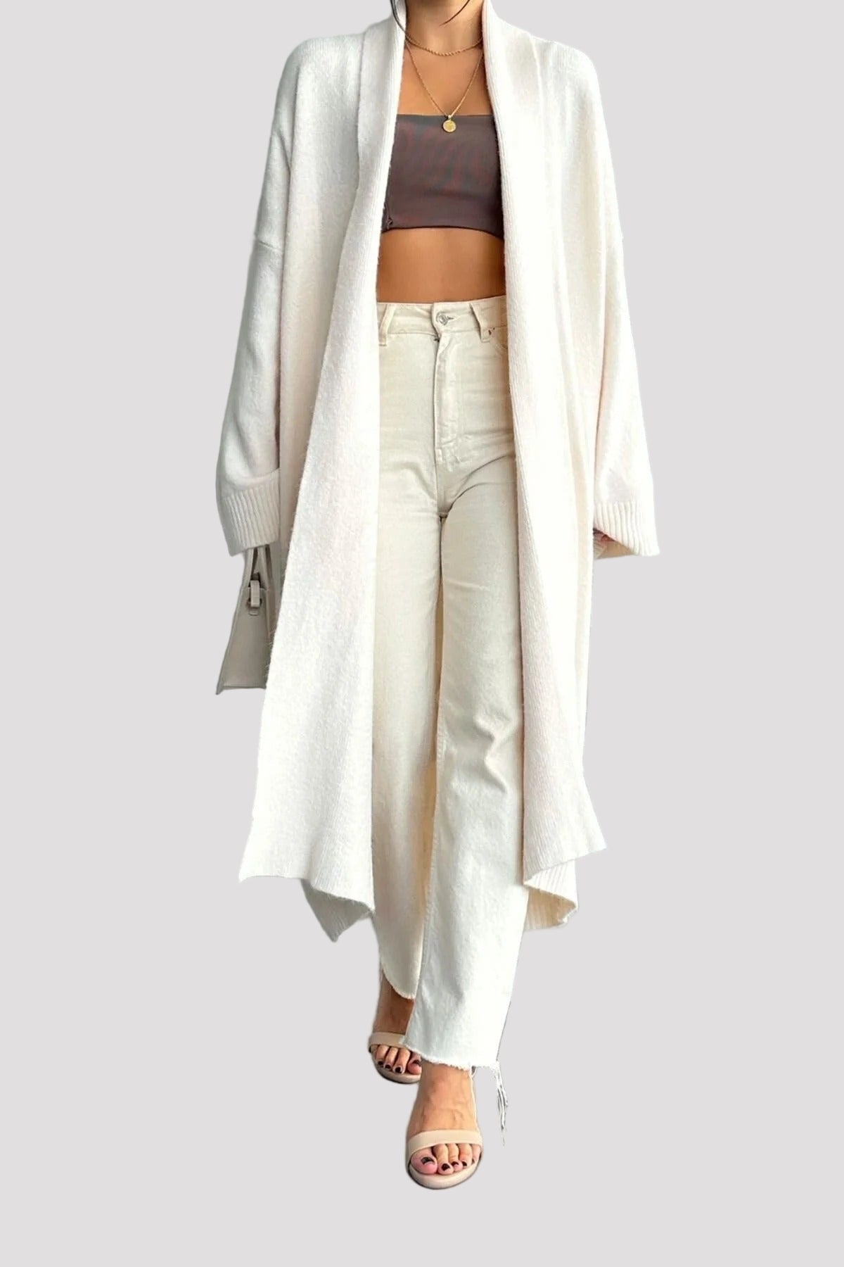 Tayya lång vit kofta