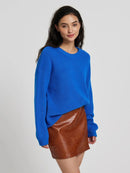 Tröja med lång ärm och rund hals