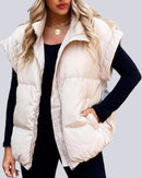 Bomullsväst med ficka och dragkedja