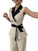 Elegant Julienne-kostym i svart och vitt