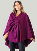 Xenya stickad kofta med pälskrage, kappa och sjal