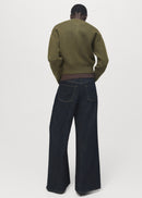 Lenna mörkgrön blus med knappar