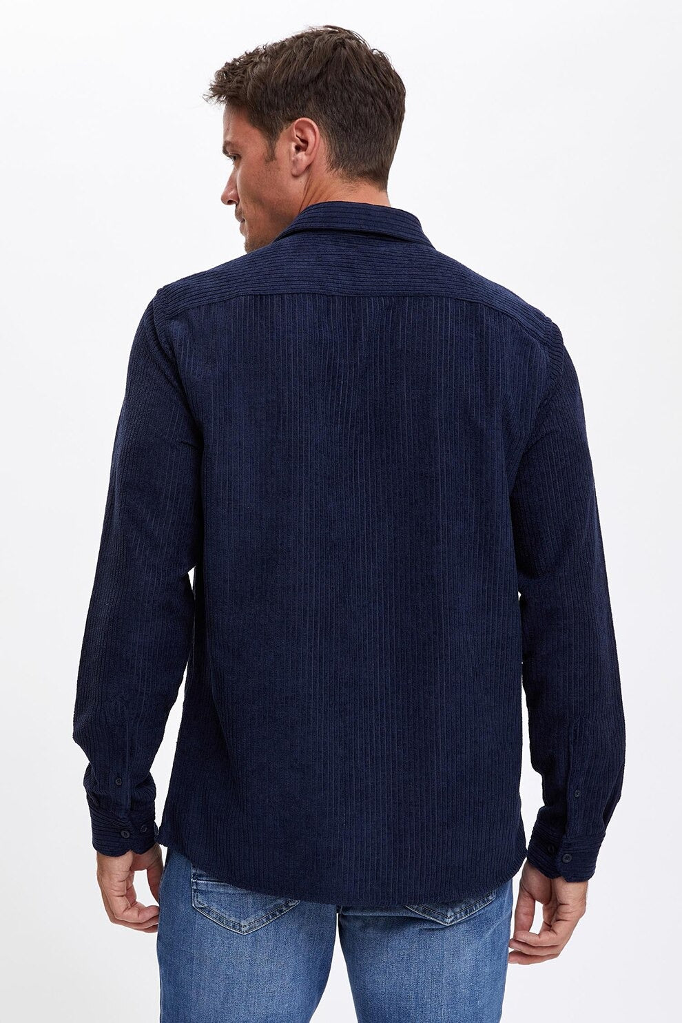 Mörkblå velourjacka