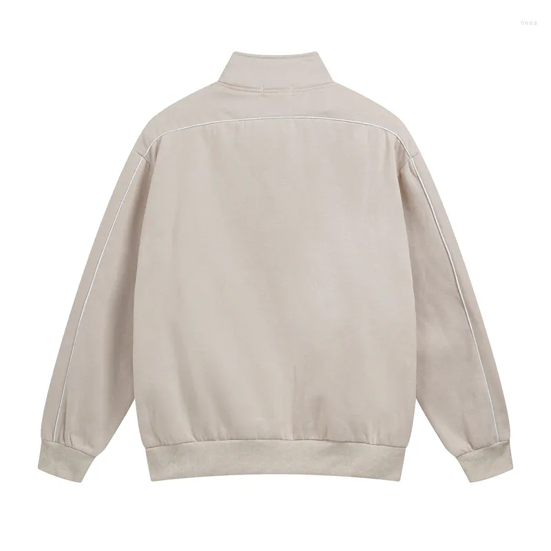 Bomullsjacka med dragkedja och fickor