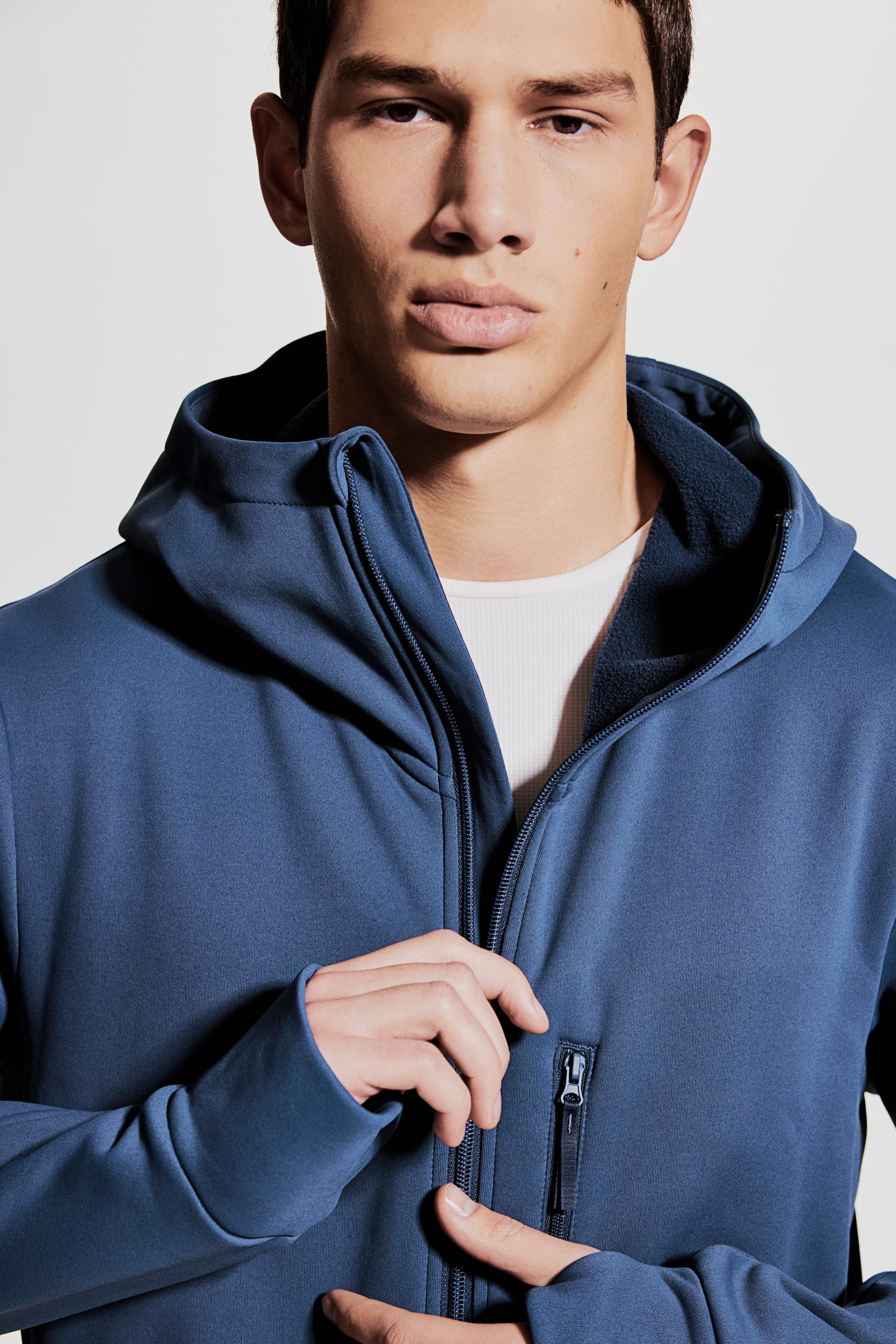 Eros jacka med dragkedja och huva, med fleece inuti