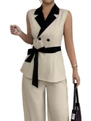 Elegant Julienne-kostym i svart och vitt