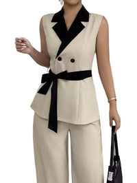 Elegant Julienne-kostym i svart och vitt