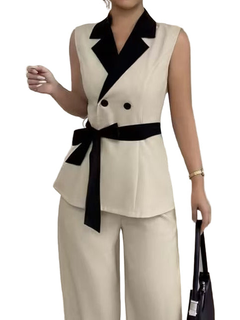 Elegant Julienne-kostym i svart och vitt