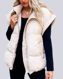 Bomullsväst med ficka och dragkedja