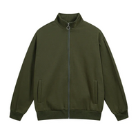 Bomullsjacka med dragkedja och fickor