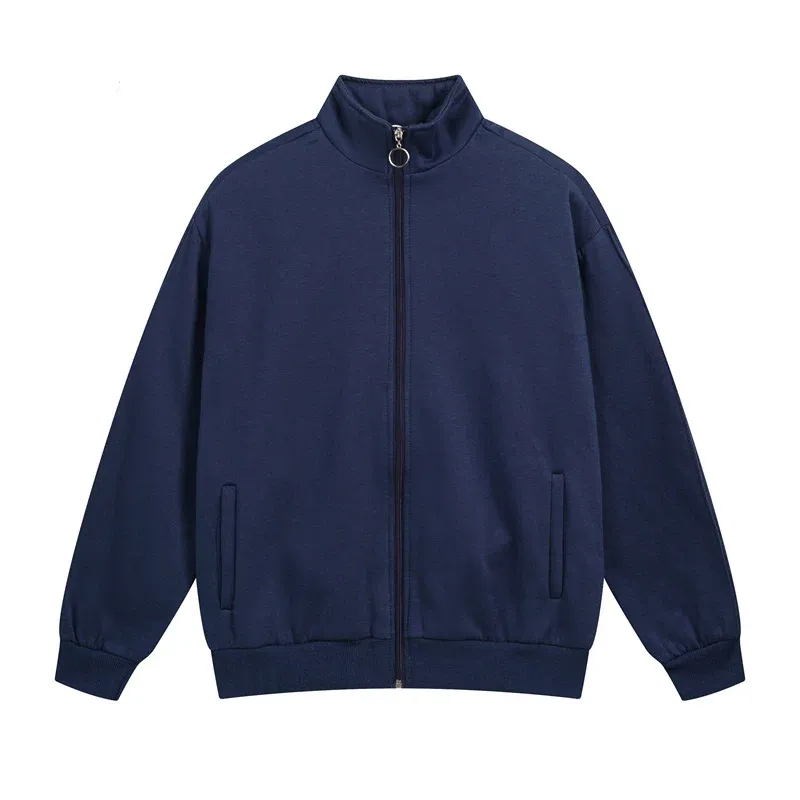 Bomullsjacka med dragkedja och fickor