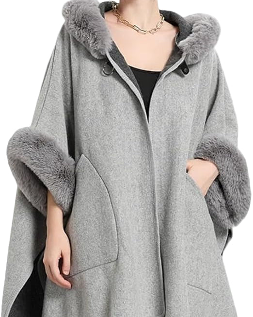 Mimi kofta med fluffig huva och varma fickor samt dragkedja