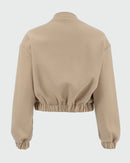 Elenya ljusbrun jacka med fleece inuti och knappar