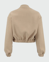 Elenya ljusbrun jacka med fleece inuti och knappar