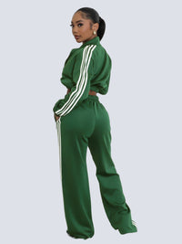 Tvådelad kostym med vita ränder