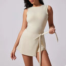 Ärmlös yogajumpsuit med kjol