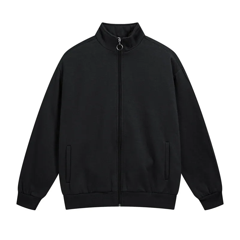 Bomullsjacka med dragkedja och fickor