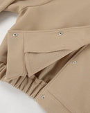 Elenya ljusbrun jacka med fleece inuti och knappar