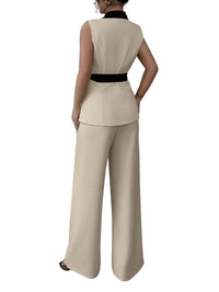 Elegant Julienne-kostym i svart och vitt