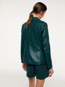 Lera grön ekologisk läderjacka