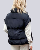 Bomullsväst med ficka och dragkedja