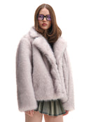 Långärmad kaninpälsjacka