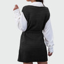 Vävd tröja med slits i kjolen och skärp i midjan