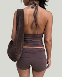 Tvådelad yogadräkt, smal och med halvbar rygg