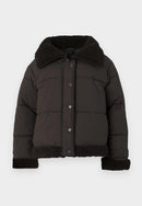 Elly chokladfärgad vinterjacka med dragkedja fram