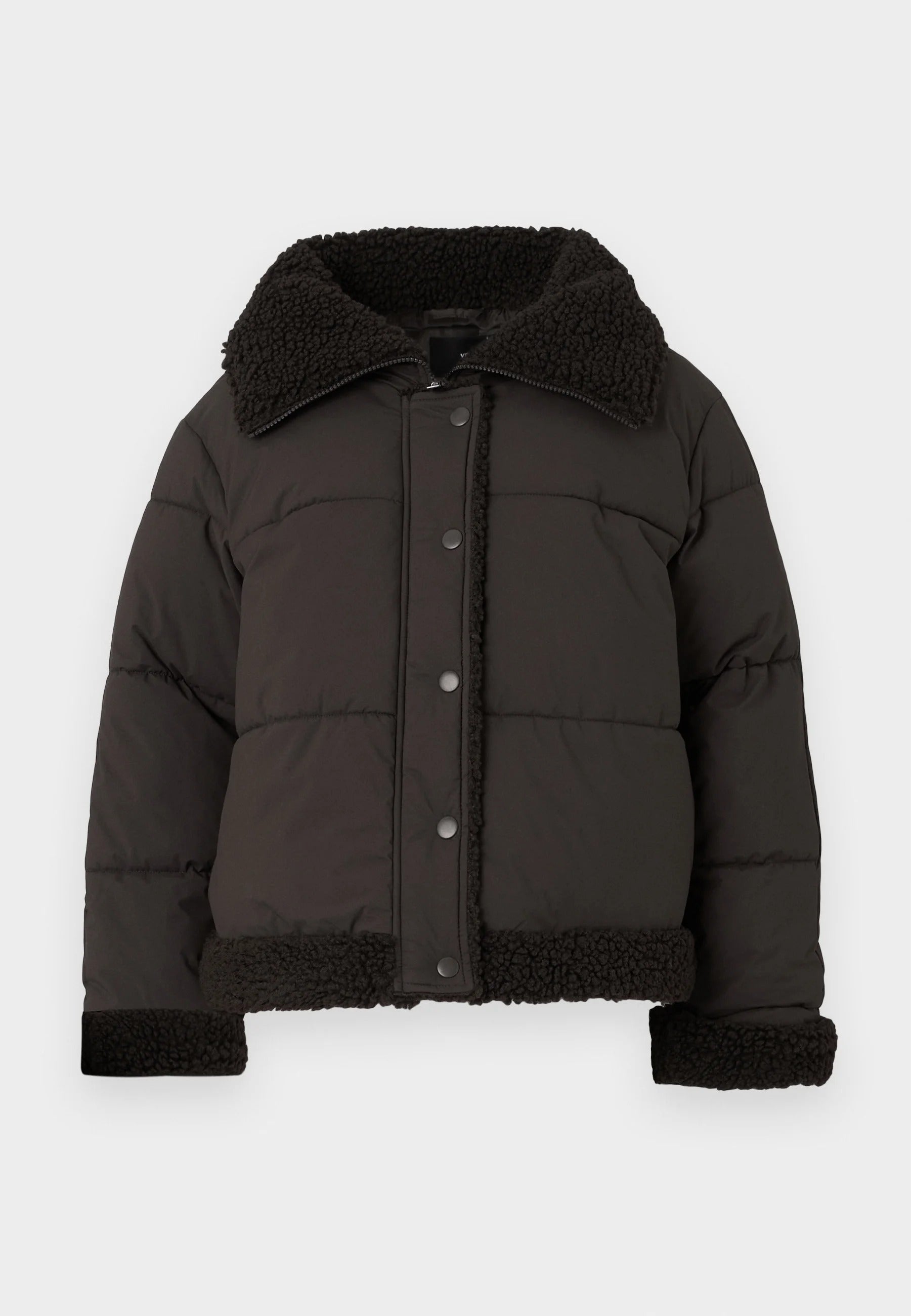 Elly chokladfärgad vinterjacka med dragkedja fram