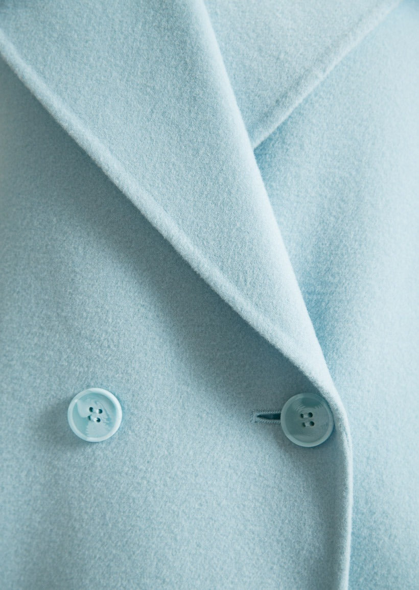 Blå Sara-kappa med knappar, knälång