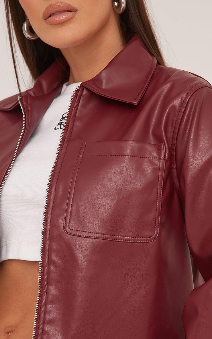 Lenna vinröd ekologisk läderjacka