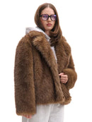 Långärmad kaninpälsjacka