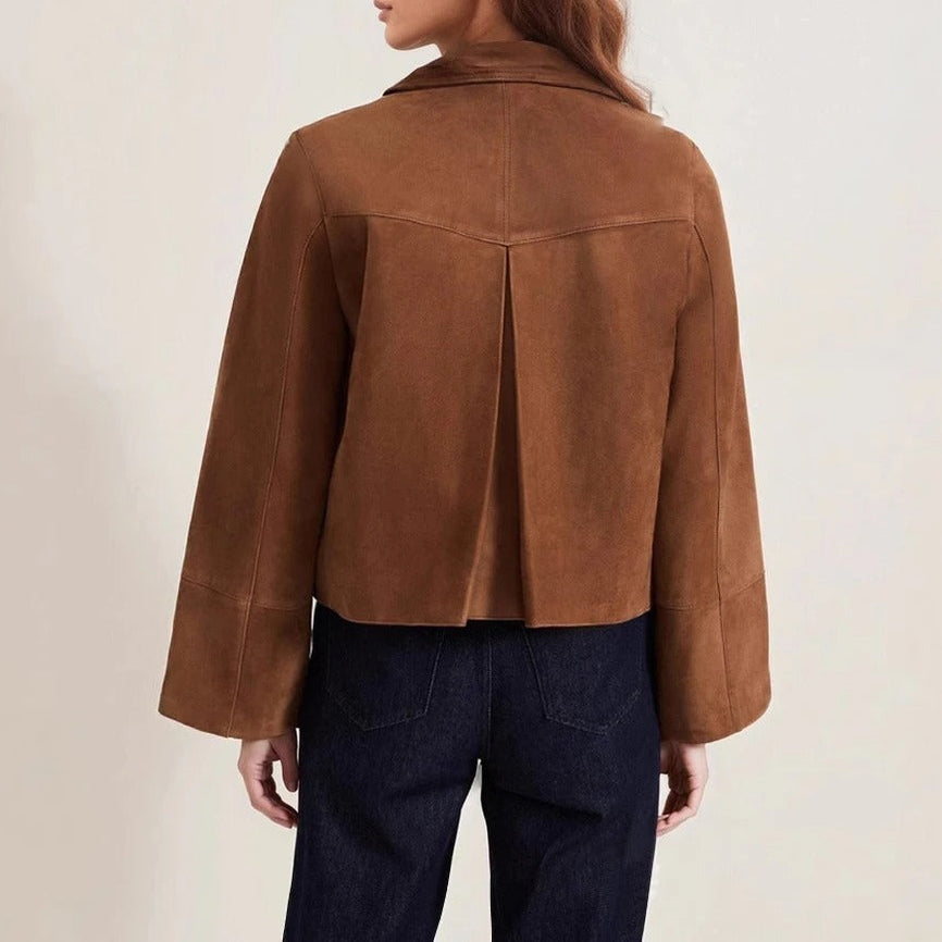 Urban Skye brun eko skinnjacka med knappar