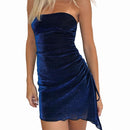 Eellla rörformad spetsklänning med rygglös design